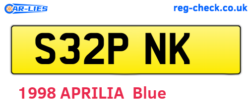 S32PNK are the vehicle registration plates.