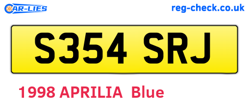 S354SRJ are the vehicle registration plates.