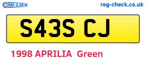 S43SCJ are the vehicle registration plates.
