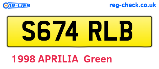 S674RLB are the vehicle registration plates.