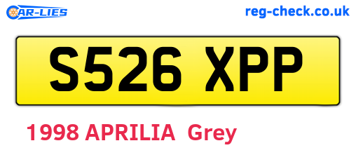 S526XPP are the vehicle registration plates.