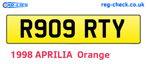 R909RTY are the vehicle registration plates.