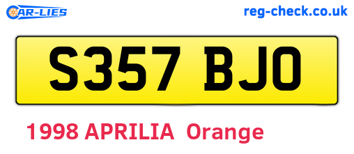 S357BJO are the vehicle registration plates.