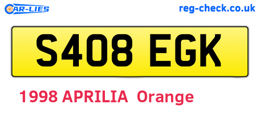 S408EGK are the vehicle registration plates.
