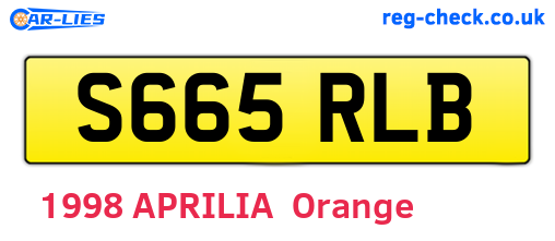 S665RLB are the vehicle registration plates.