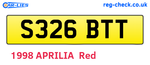 S326BTT are the vehicle registration plates.