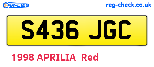 S436JGC are the vehicle registration plates.