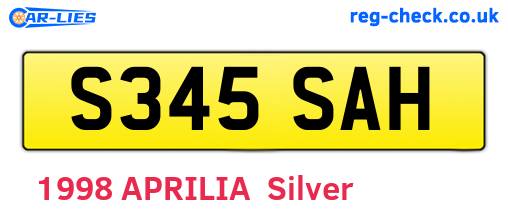 S345SAH are the vehicle registration plates.