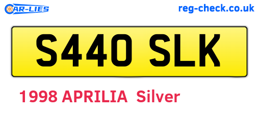 S440SLK are the vehicle registration plates.