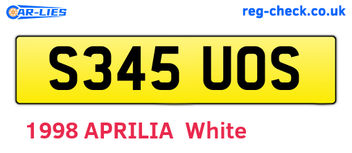 S345UOS are the vehicle registration plates.