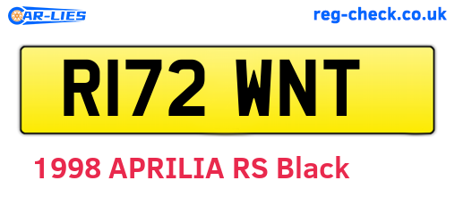 R172WNT are the vehicle registration plates.