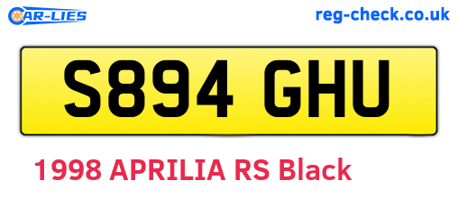S894GHU are the vehicle registration plates.