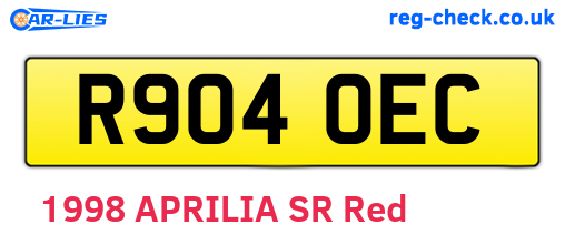 R904OEC are the vehicle registration plates.