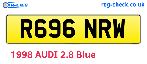 R696NRW are the vehicle registration plates.