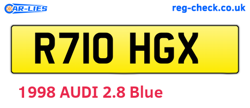 R710HGX are the vehicle registration plates.