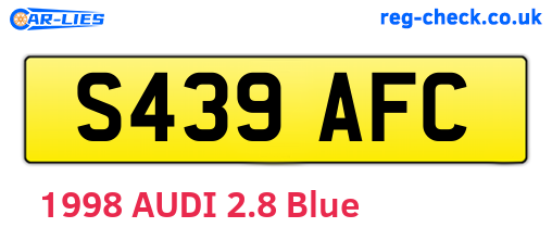 S439AFC are the vehicle registration plates.