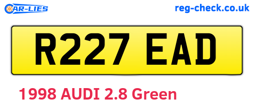 R227EAD are the vehicle registration plates.