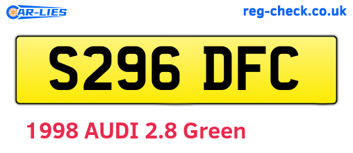 S296DFC are the vehicle registration plates.