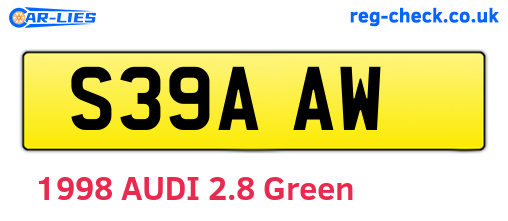 S39AAW are the vehicle registration plates.