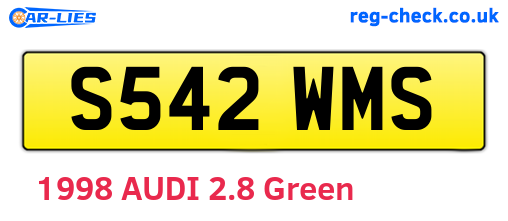 S542WMS are the vehicle registration plates.