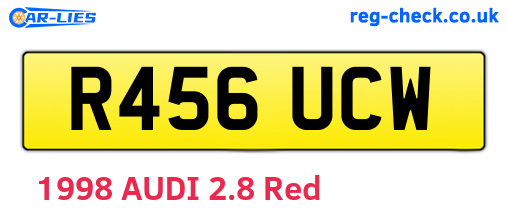 R456UCW are the vehicle registration plates.