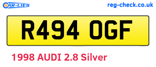 R494OGF are the vehicle registration plates.