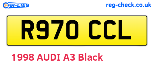 R970CCL are the vehicle registration plates.