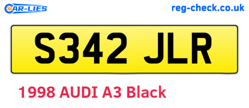 S342JLR are the vehicle registration plates.