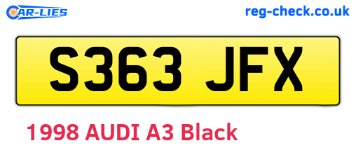 S363JFX are the vehicle registration plates.