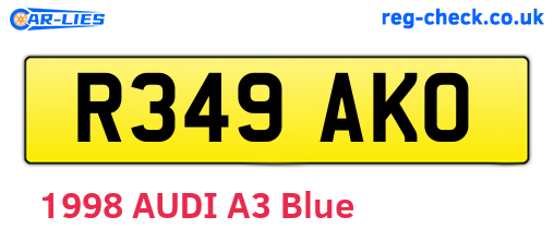 R349AKO are the vehicle registration plates.