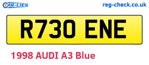 R730ENE are the vehicle registration plates.