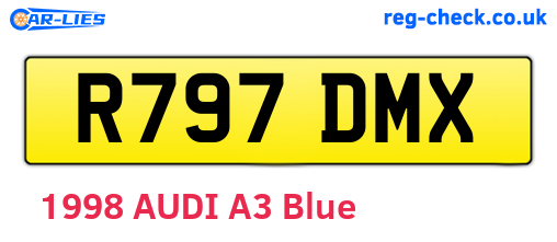 R797DMX are the vehicle registration plates.