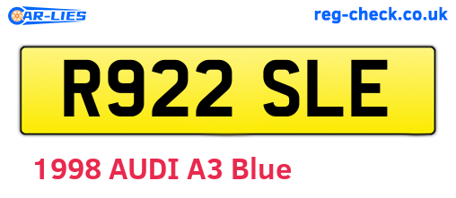 R922SLE are the vehicle registration plates.