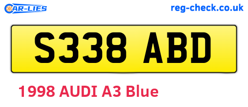 S338ABD are the vehicle registration plates.