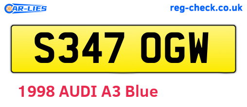 S347OGW are the vehicle registration plates.