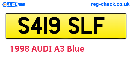 S419SLF are the vehicle registration plates.