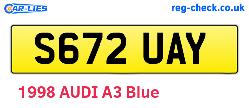 S672UAY are the vehicle registration plates.