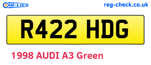 R422HDG are the vehicle registration plates.