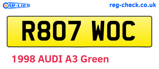 R807WOC are the vehicle registration plates.