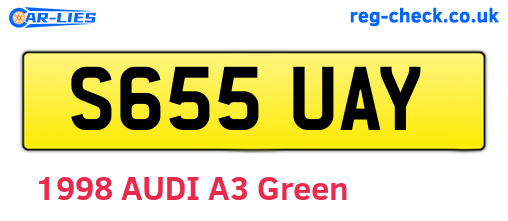 S655UAY are the vehicle registration plates.