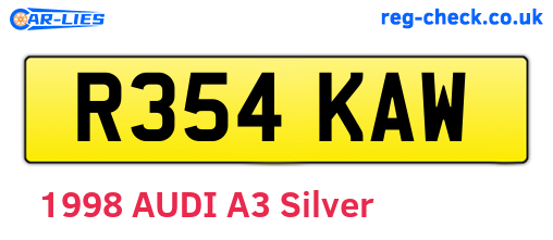 R354KAW are the vehicle registration plates.
