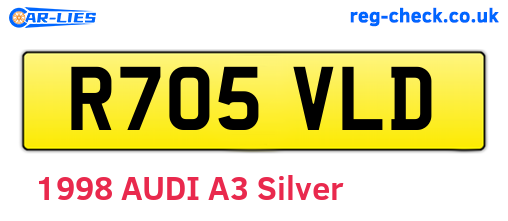R705VLD are the vehicle registration plates.