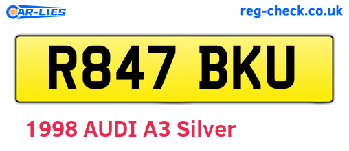 R847BKU are the vehicle registration plates.