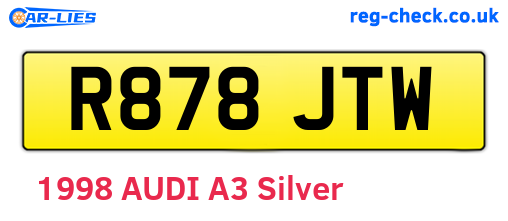R878JTW are the vehicle registration plates.