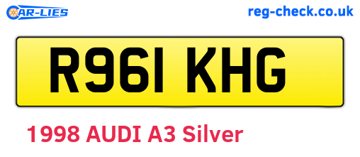 R961KHG are the vehicle registration plates.