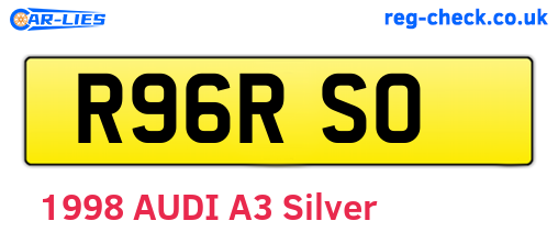 R96RSO are the vehicle registration plates.