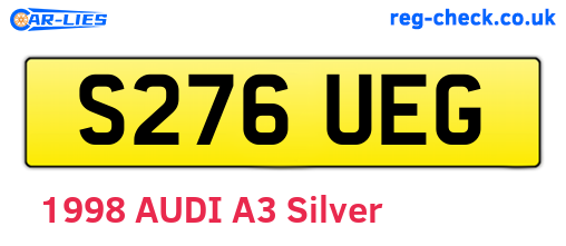 S276UEG are the vehicle registration plates.