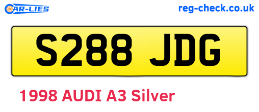 S288JDG are the vehicle registration plates.