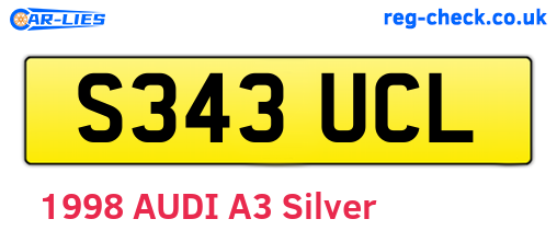 S343UCL are the vehicle registration plates.