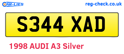 S344XAD are the vehicle registration plates.